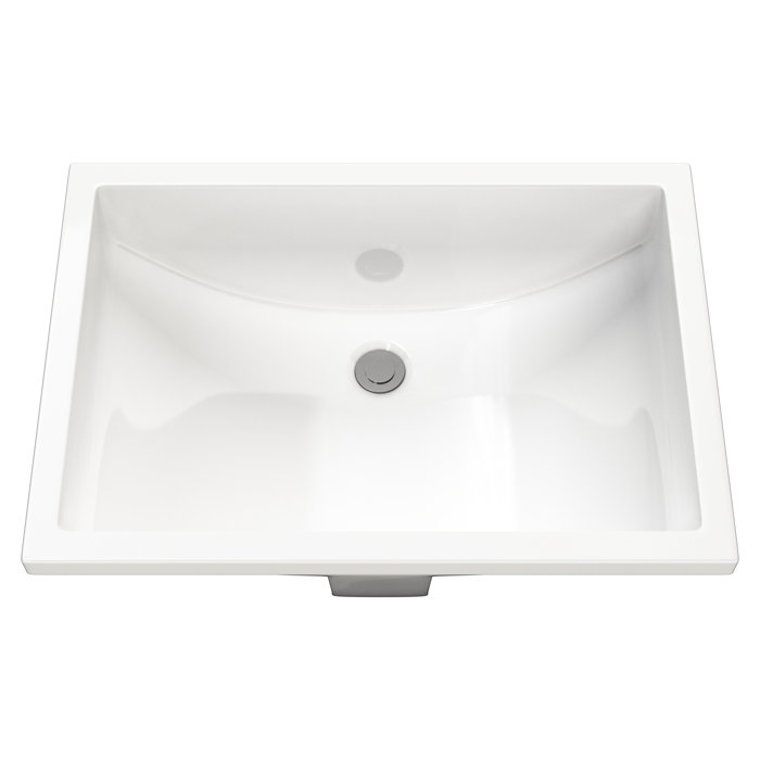 Cantrio Koncepts 14.83'' White Vitreous China Rectangular Undermount